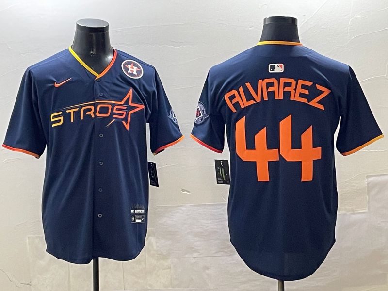 Men Houston Astros #44 Alvarez Drak Blue Three generations Joint Name 2025 Nike MLB Jersey style 9